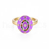 Adjustable Brass Micro Pave Colorful Cubic Zirconia Finger Rings RJEW-S044-165-NF-2