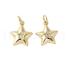 Brass Micro Pave Cubic Zirconia Charms KK-F892-14G-1