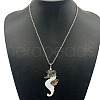 Alloy Pave Natural Colorful Abalone Shell Pendant Vintage Statement Necklaces HC0064-7-1