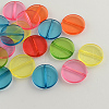 Flat Round Transparent Acrylic Beads X-MACR-R546-26-1