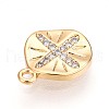 Brass Micro Pave Clear Cubic Zirconia Pendants KK-T075-02G-2