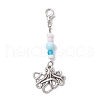 Ocean Theme Alloy Charm & Glass Beads Pendant Decorations HJEW-JM03157-02-2