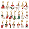 Christmas Theme Alloy Enamel Pendant Decorations HJEW-FG00002-1