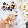 SUNNYCLUE 7Pcs 7 Colors Round with Nylon Thread Food Grade Eco-Friendly Silicone Beads DIY-SC0025-32-3