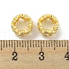 Rack Plating Brass Micro Pave Clear Cubic Zirconia European Beads KK-L215-013G-2