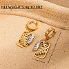 Vintage Stainless Steel Hollow Leaf Hoop Earrings TB6975-1-2