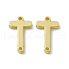 Rack Plating Brass Letter Connector Charms KK-C007-38G-T-2