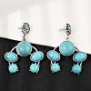 Alloy Synthetic Turquoise Dangle Stud Earrings EJEW-U053-07AS-1