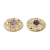 PVD Vacuum Plating 201 Stainless Steel Natural Amethyst Pendants STAS-C064-VC884-4