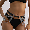 Alloy Curb Chain Multi-Layered Chain Imitation Leather Waist Chains for Bikini FS-WGDF282-02-1