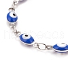 Enamel Horse Eye Link Chains Bracelet BJEW-P271-05P-3