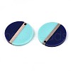 Opaque Resin & Wood Pendants RESI-T057-73A-2
