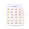 304 Stainless Steel Tiny Crown Stud Earrings with 316 Stainless Steel Pins for Women EJEW-J043-18G-3