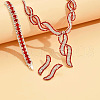 Twist Brass Rhinestone Pendant Necklaces & Stud Earrings & Bracelets FS-WGBD12F-02-1