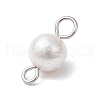 Wrinkle Textured Shell Pearl Round Connector Charms PALLOY-JF03824-02-5
