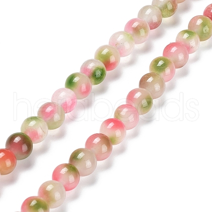 Faceted Rondelle Dyed Natural White Jade Bead Strands G-D073-01C-1
