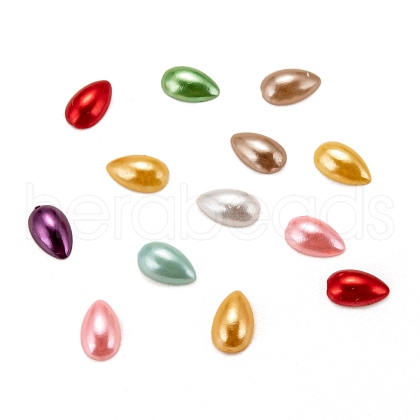 ABS Plastic Imitation Pearl Cabochons SACR-R749-8x5mm-M-1