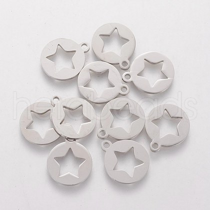 201 Stainless Steel Pentacle Charms STAS-Q201-T060-1