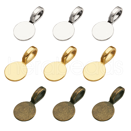 Tibetan Style Alloy Glue On Flat Pad Pendant Bails TIBE-TA0001-10-1