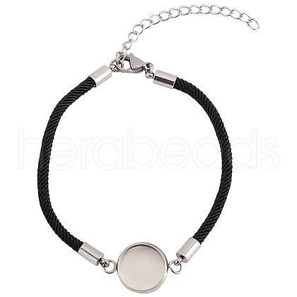 Beebeecraft 10Pcs Milan Cord & 304 Stainless Steel Bracelets Making MAK-BBC0001-18-1