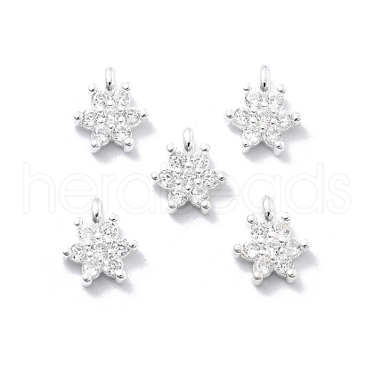 925 Sterling Silver Micro Pave Clear Cubic Zirconia Star Charms STER-D302-04A-S-1