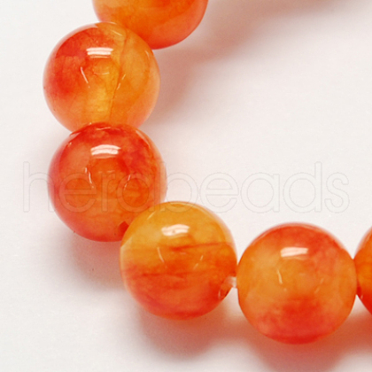 Two Tone Natural White Jade Bead Strands G-R165-10mm-02-1