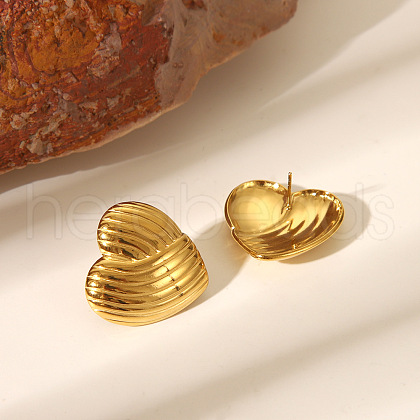 Stylish Stainless Steel Heart Stud Earrings for Women IR7805-3-1