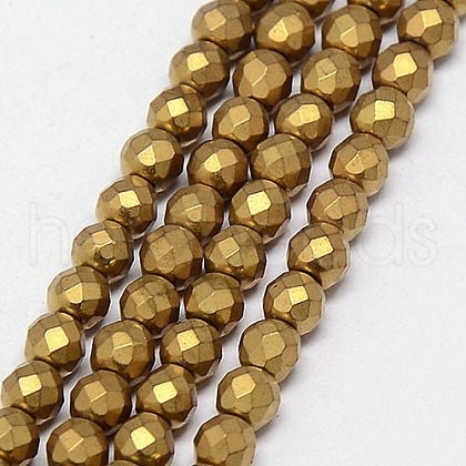 Electroplate Non-magnetic Synthetic Hematite Beads Strands G-J169C-4mm-04-1