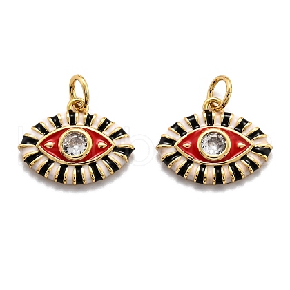 Brass Cubic Zirconia Pendants ZIRC-O044-03D-G-1