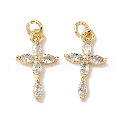 Brass Micro Pave Cubic Zirconia Pendants KK-Q068-49A-G-1