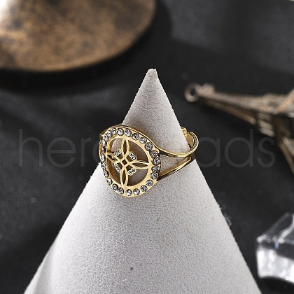 304 Stainless Steel Cuff Rings for Women RJEW-S395-03G-1