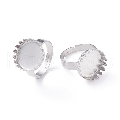 Adjustable 304 Stainless Steel Finger Rings Components STAS-WH0032-01A-1