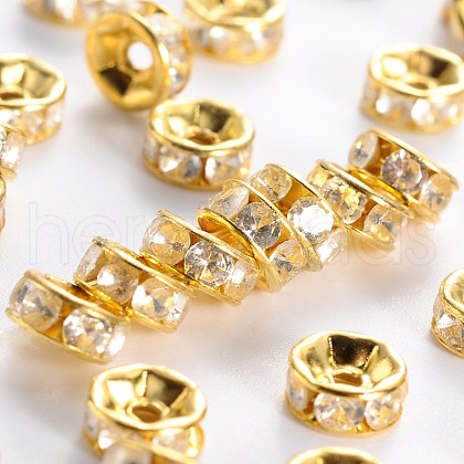 Brass Rhinestone Spacer Beads RSB036-B01G-1