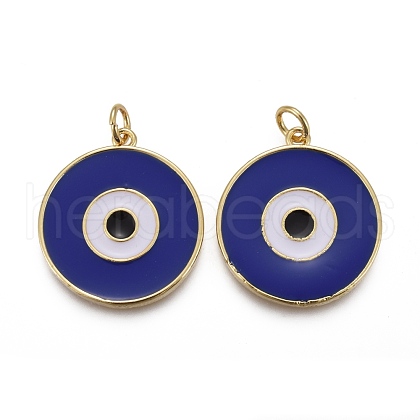 Brass Enamel Pendants KK-F821-48B-G-1