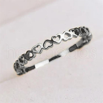 Hollow Out Heart Brass Finger Rings for Women FS-WG4469E-06-1