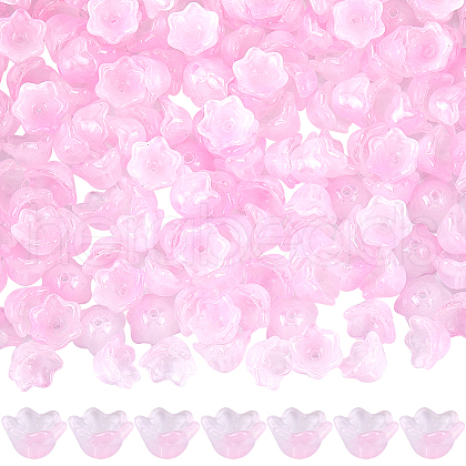 SOFPLATE 200Pcs Glass Bead Caps for Wind Chimes Making GLAA-SP0001-03C-1