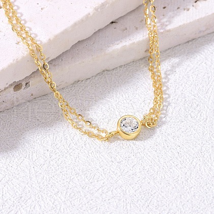 Elegant S925 Sterling Silver Cable Chain Multi-layer Bracelets GZ5052-3-1