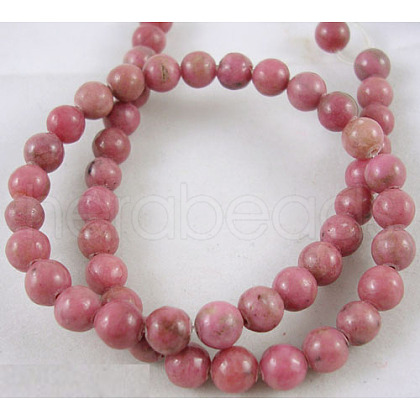 Round Gemstone Rhodonite Beads Strand X-GSR018-1