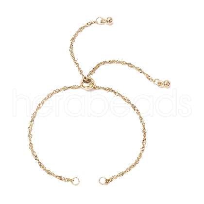 304 Stainless Steel Singapore Chain Slider Bracelet Making AJEW-JB01344-01-1
