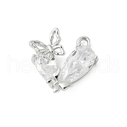 Brass Micro Pave Cubic Zirconia Pendants KK-M326-17-P01-1