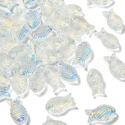 50Pcs Handmade Lampwork Fish Beads LAMP-CJ0001-60-1