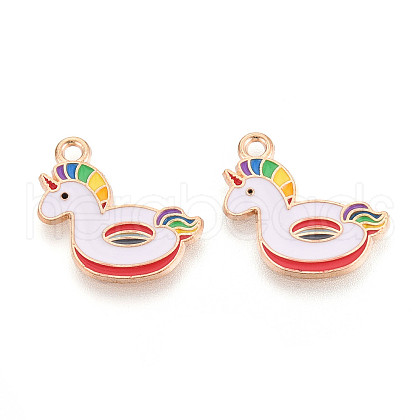 Beach Theme Alloy Enamel Pendants ENAM-T022-33G-1