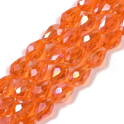 Transparent Electroplate Glass Beads Strands EGLA-N013-T6mm-B09-1