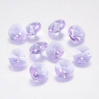 Faceted Glass Rhinestone Charms RGLA-F049-8mm-371-1