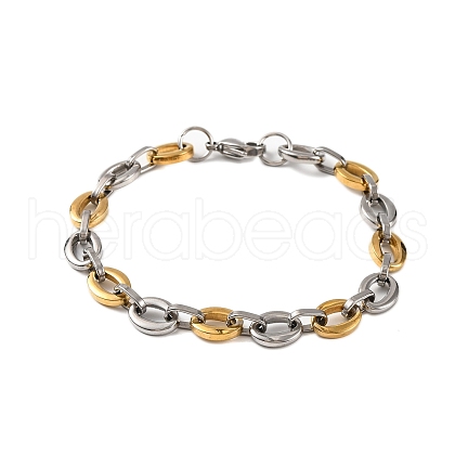 201 Stainless Steel Oval Link Chain Bracelets BJEW-B078-123GP-1