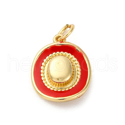 Brass Enamel Pendants KK-Q098-28G-A-1