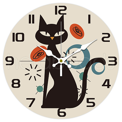 MDF Printed Wall Clock HJEW-WH0058-034-1