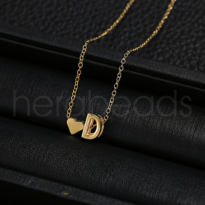 Alloy Letter Heart Pendant Necklaces for Women WGBB55E-26-1
