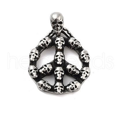 Retro 304 Stainless Steel Big Pendants STAS-I205-33AS-1