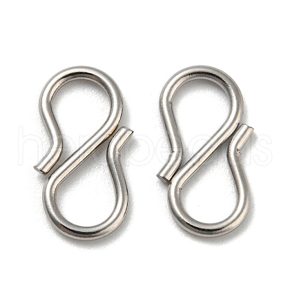 Non-Tarnish 304 Stainless Steel S-Hook Clasps STAS-Z048-07P-1
